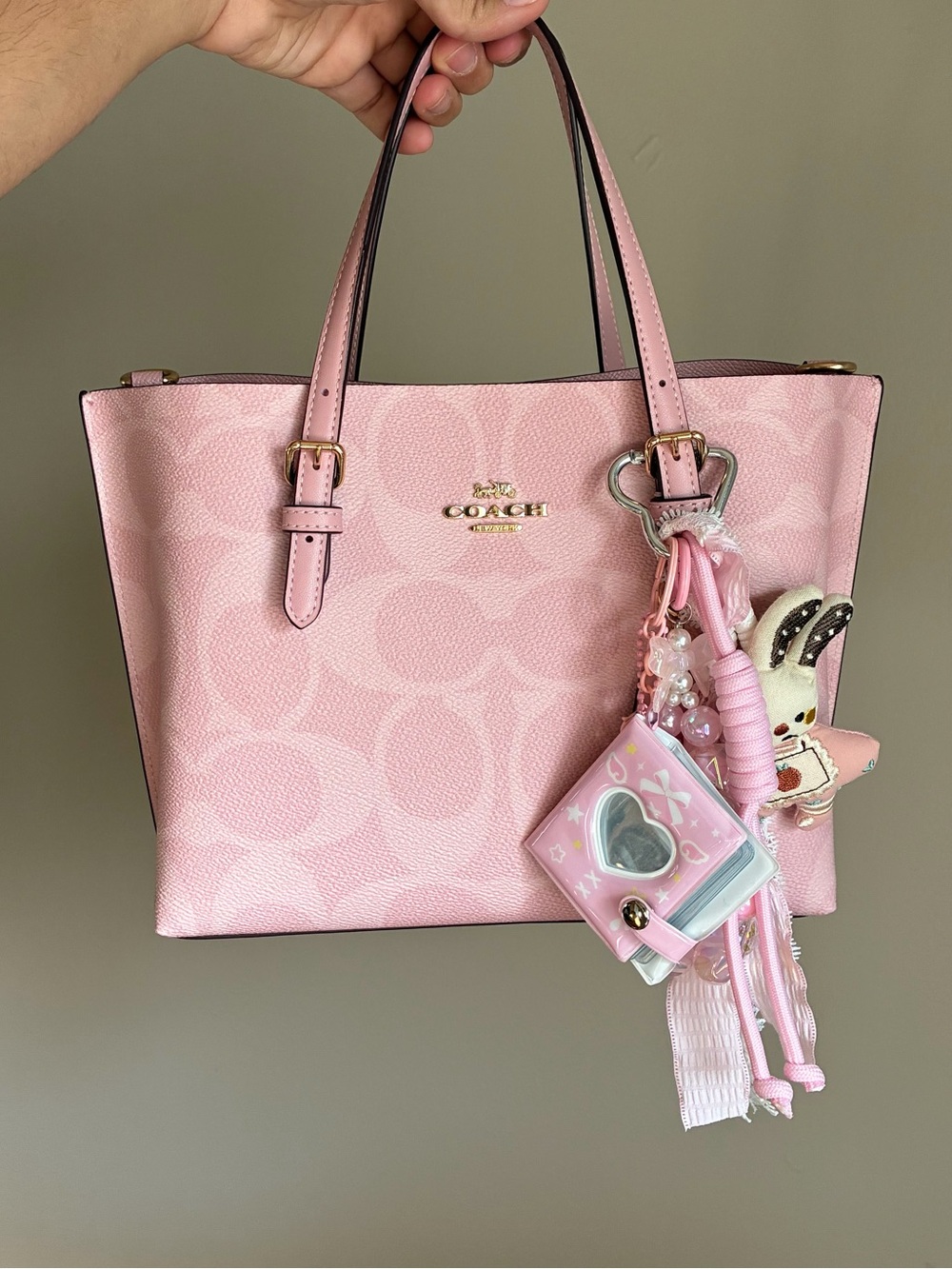 Pink Photo Book Charm Keychain Bag Charm